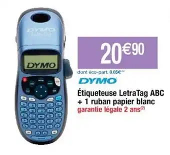 DYMO étiqueteuse letratag ABC + 1 ruban papier blanc