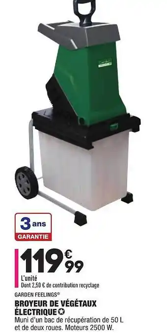 ALDI Broyeur De Végétaux électrique Garden Feelings offre