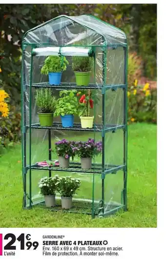 ALDI Serre Avec 4 Plateaux Gardenline offre