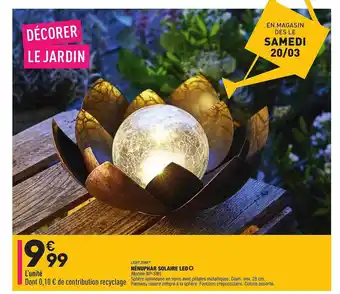 ALDI Nénuphar Solaire Led Light Zone offre