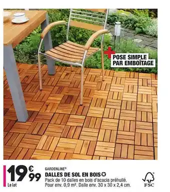 ALDI Dalles De Sol En Bois Gardenline offre