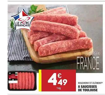 ALDI 8 Saucisses De Toulouse Boucherie St-clément offre