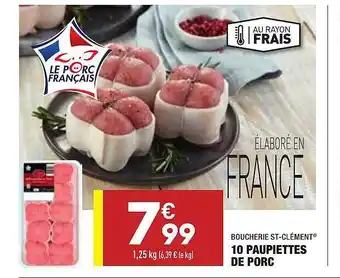 ALDI 10 Paupiettes De Porc Boucherie St-clément offre
