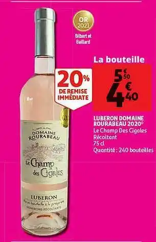 Auchan Direct Luberon Domaine Rourabeau 2020 Le Champ Des Cigales offre