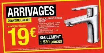 Brico Dépôt Motigeur Lavabo Chrome Joelia offre