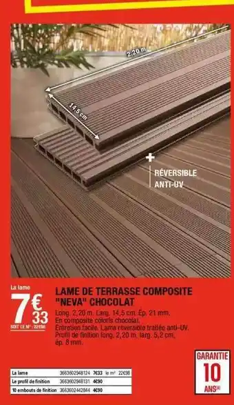 Brico Dépôt Lame De Terrasse Composite offre