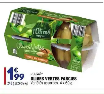 ALDI Olives Vertes Farcies L'olivaé offre