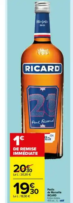 Carrefour Market Pastis De Marseille Ricard offre