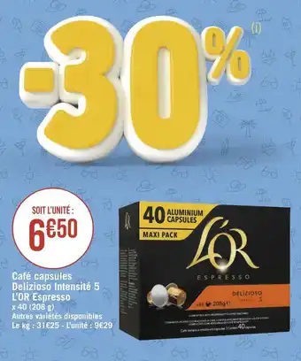 L’or café capsules delizioso intensité 5 espresso