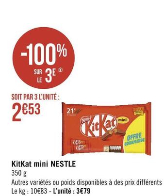 Géant Casino Nestle kitkat mini offre