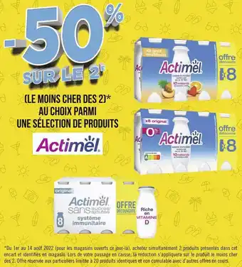 Géant Casino Actimel bon plan sur une sélection de produits de la marque actimel offre