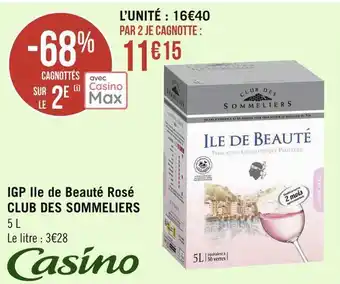 Géant Casino Club des sommeliers igp ile de beauté rosé offre