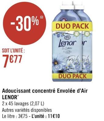 Géant Casino Lenor adoucissant concentré envolée d’air* offre