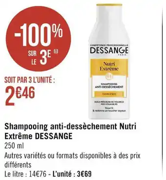 Dessange shampooing anti-dessèchement nutri extrême