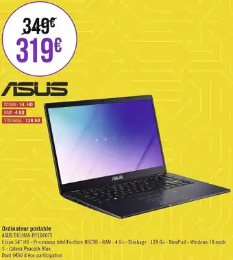 Géant Casino Asus ordinateur portable offre