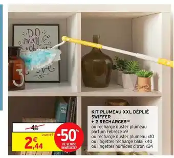 Intermarché Kit Plumeau Xxl Déplié Swiffer + 2 Recharges offre