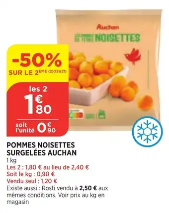ATAC Surgelées Auchan Pommes Noisettes offre