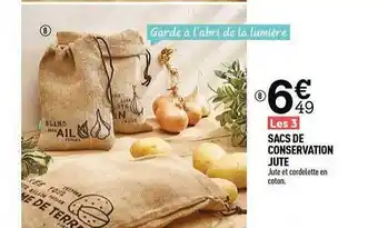 Sacs de conservation jute