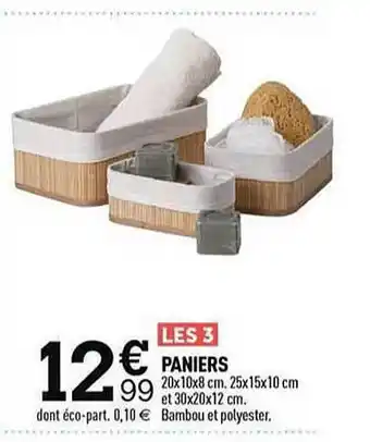 Centrakor Paniers offre