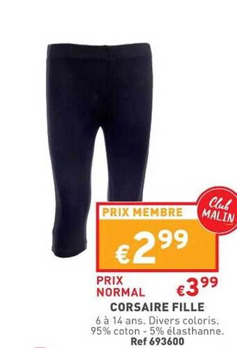 Trafic Corsaire fille offre