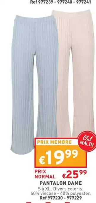 Trafic Pantalon dame offre