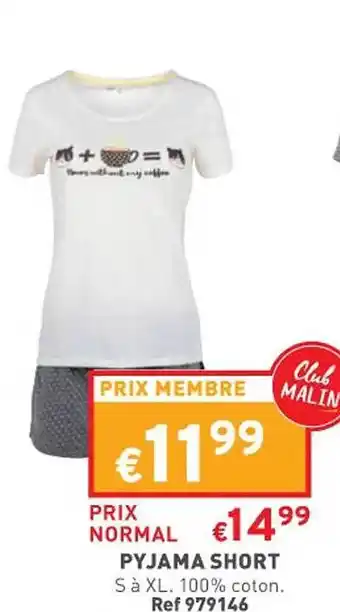 Trafic Pyjama short offre