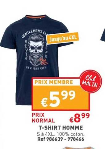 Trafic T-shirt homme offre