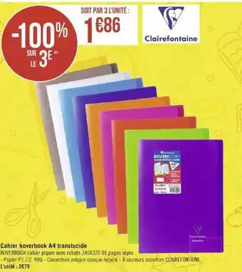 Géant Casino Cahier koverbook a4 translucide offre