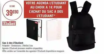 Géant Casino Sac à dos l'étudiant offre