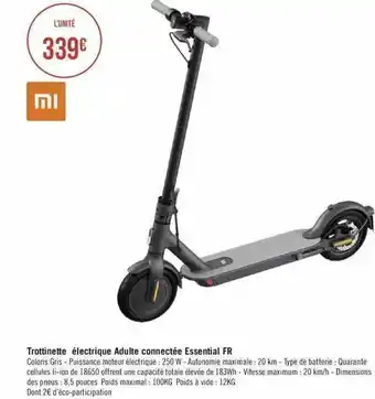 Géant Casino Trottinette électrique adulte connectée essential fr xiaomi offre