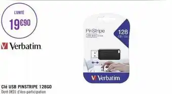 Géant Casino Clé usb pinstripe 128 go verbatim offre