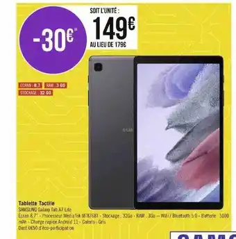 Géant Casino Tablette tactile samsung galaxy tab a7 lite offre