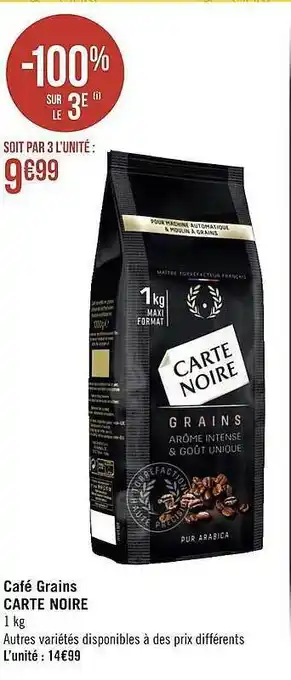 Géant Casino Café grains carte noire offre