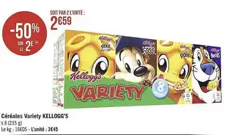 Géant Casino Céréales variety kellogg's offre