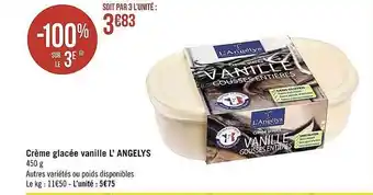 Géant Casino Crème glacée vanille l'angelys offre