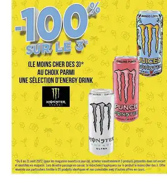Géant Casino Energy drink monster offre
