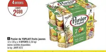 Géant Casino Panier de yoplait fruits jaunes offre
