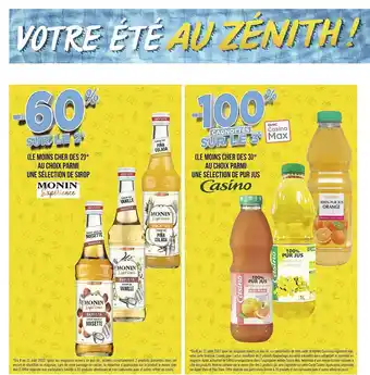 Sirop monin expérience, pur jus casino