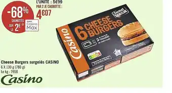 Géant Casino Cheese burgers surgelés casino offre
