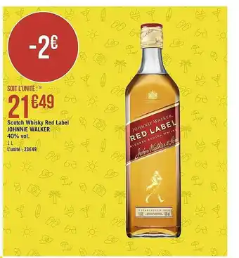 Géant Casino Scotch whisky red label johnnie walker offre