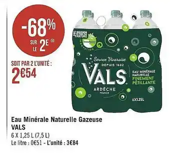 Géant Casino Eau minérale naturelle gazeuse vals offre