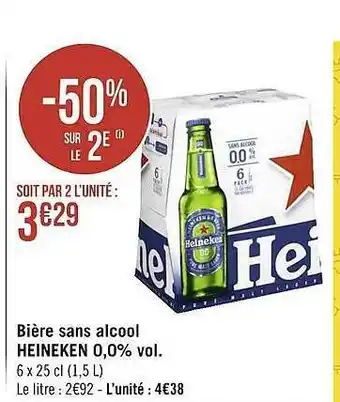 Géant Casino Bière sans alcool heineken 0,0% vol. offre