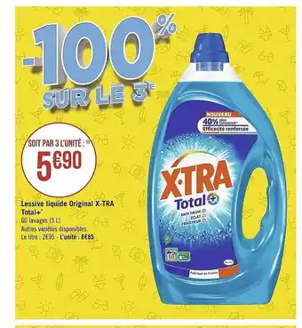 Géant Casino Lessive liquide original x-tra total + offre