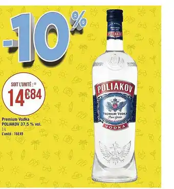 Géant Casino Premium vodka poliakov 37,5% vol. offre
