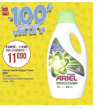 Géant Casino Lessive liquide original power ariel offre