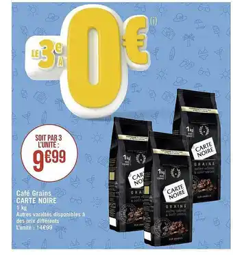 Géant Casino Café grains carte noire offre