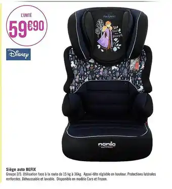 Géant Casino Siège auto befix disney offre