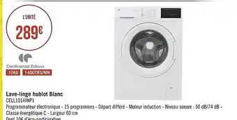 Géant Casino Lave-linge hublot blanc continental edison offre