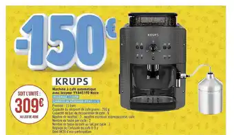 Machine à café automatique avec broyeur yy4451 fd noire krups