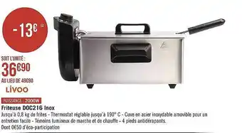 Géant Casino Friteuse doc216 inox livoo offre